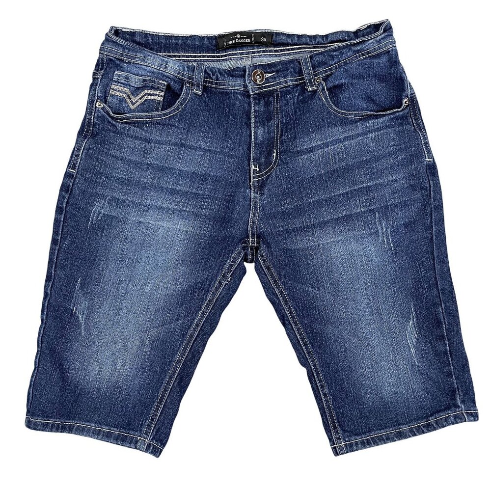 Nick Danger Dark Wash Retro Skater Grunge Jorts Sz 30